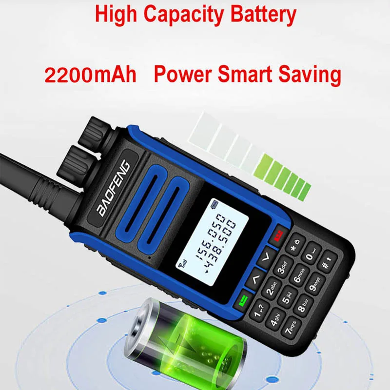 2pcs baofeng bf h7 powerful walkie talkie 10w portable cb radio fm transceiver 2200mah dual band two way radio better uv5r uv82 free global shipping