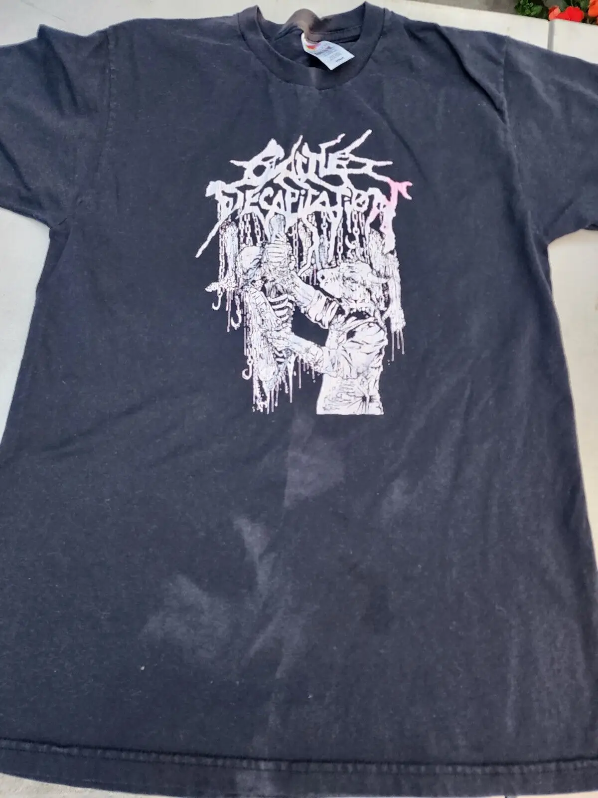 Предварительно обращенная черная футболка Authentic CATTLE DECAPITATION размер. Средний