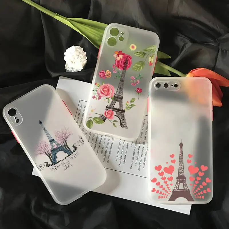 

Eiffel Tower romantic lanscape Phone Case matte transparent For iphone 7 8 11 12 13 plus mini x xs xr pro max cover