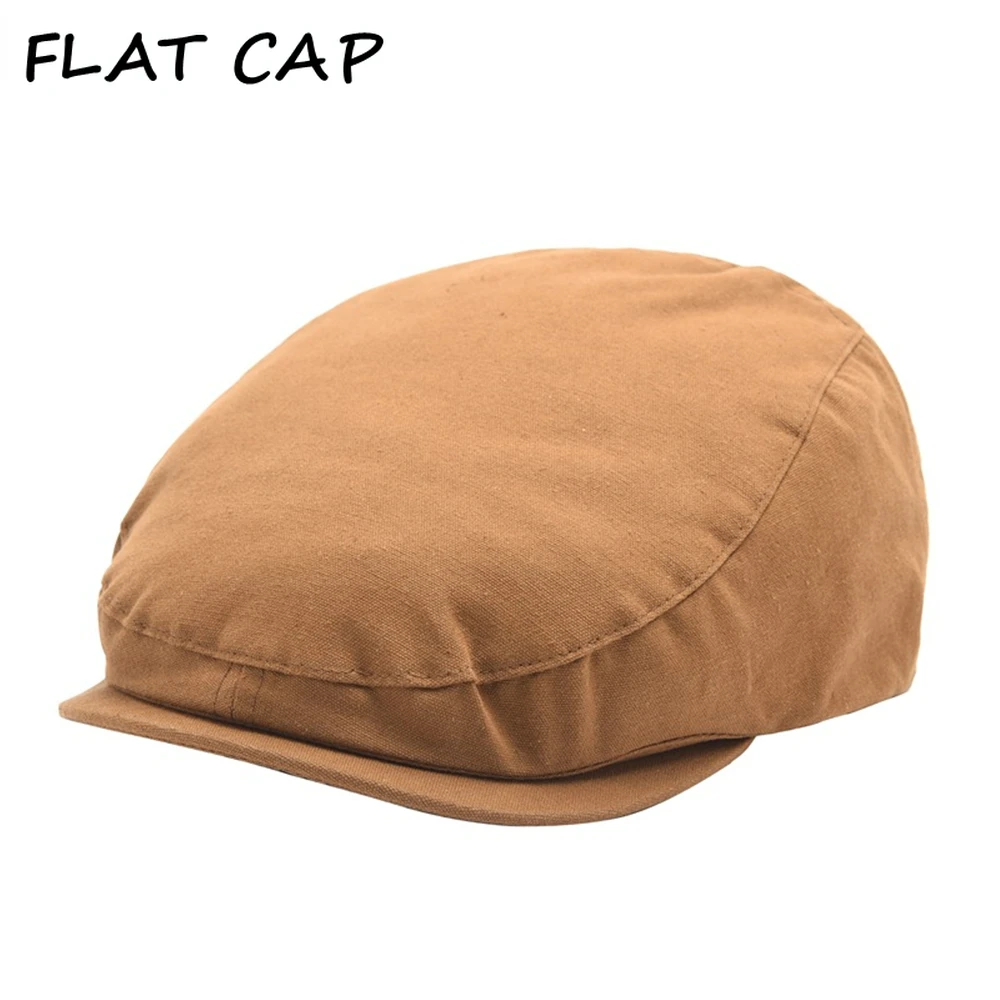 

FLAT CAP Summer Cotton Flat Cap Ivy Caps Men Women Newsboy Cabbie Driver Solid Khaki Black Casual British Adjustable Beret