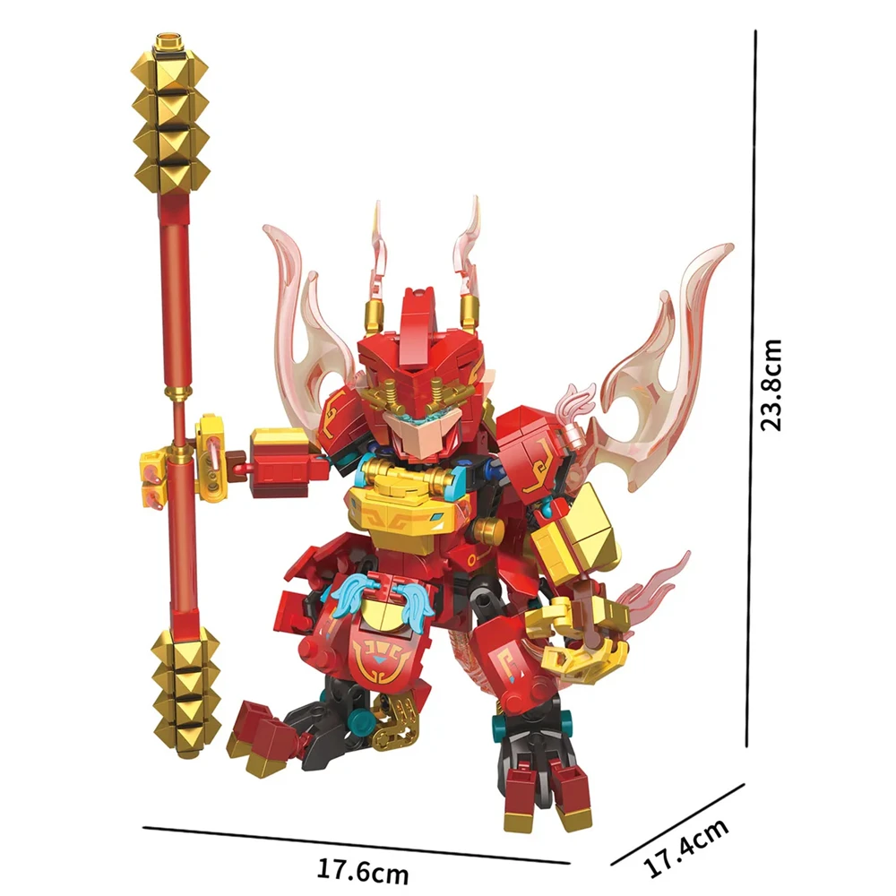 Микро-мини-строительные блоки Wukong Zhao Yun тема War God идеально подходят для