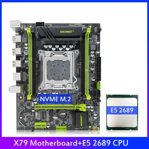MACHINIST X79 материнская плата Xeon Kit с процессором E5 2689 4*4G = 16 Гб Память DDR3 LGA 2011 1333 МГц четырехканальный NVME SATA M.2 USB 3,0