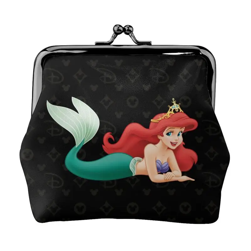 

Disney Brand Bag New Woman Cartoon Print Leather Kiss Lock Coin Purse Design Short Wallet High Quality Girl Clutch Card Holder