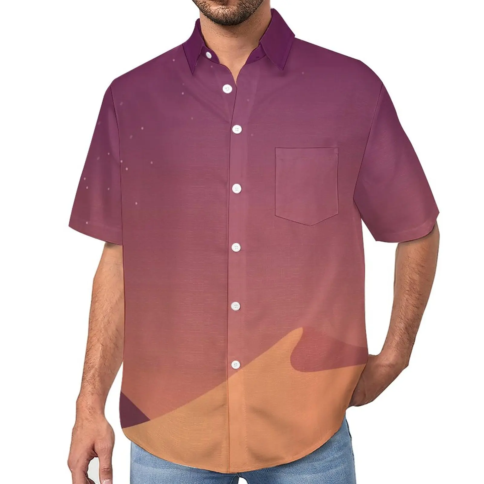 

Desert Camels Blouses Men Landscape Print Casual Shirts Hawaiian Short Sleeves Printed Y2K Oversized Beach Shirt Gift Idea