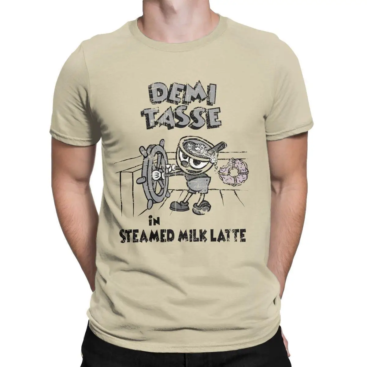 

Steamed Milk Latte Cuphead Mugman T-Shirts for Men Leisure Cotton Tee Shirt Crew Neck Short Sleeve T Shirt 6XL Tops