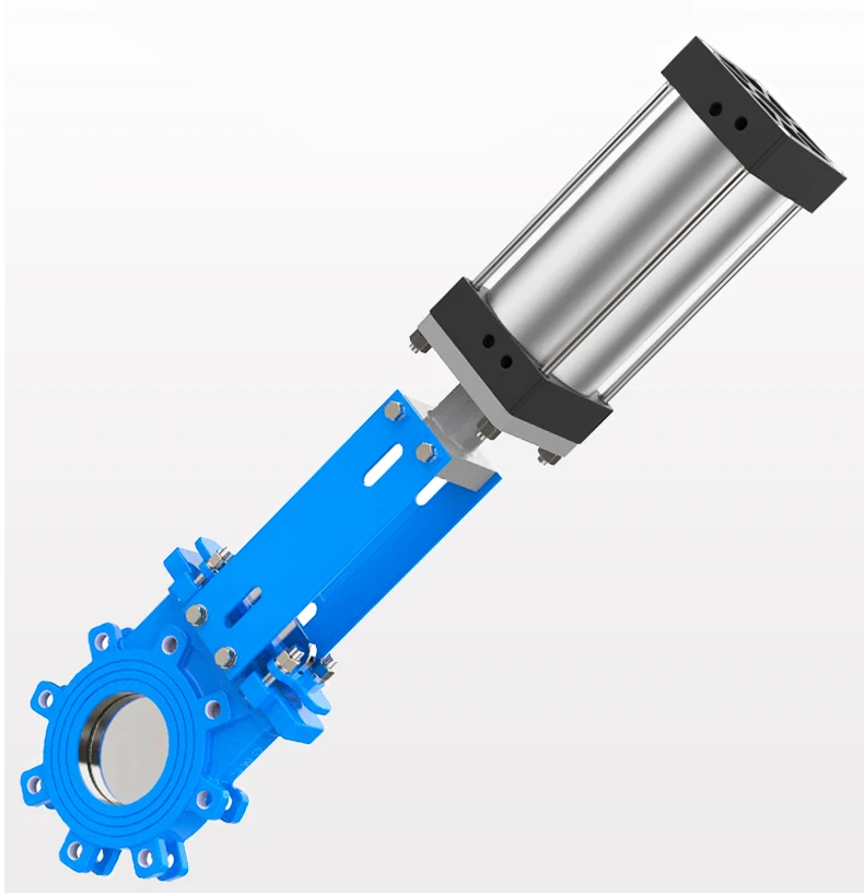 TKFM литой стальной вставной шламовый задвижной клапан с пневматическим приводом