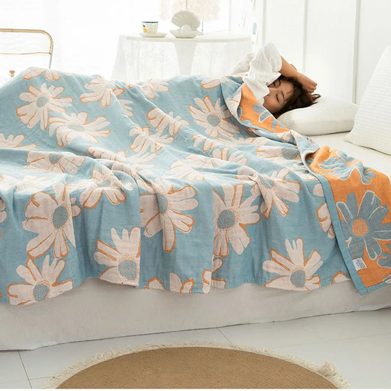 

Five Layers Cotton Gauze Towel Quilt Sheet Single Double Air Conditioning Quilt Sofa Cover Blanket Lunch Break Summer Cool Quilt