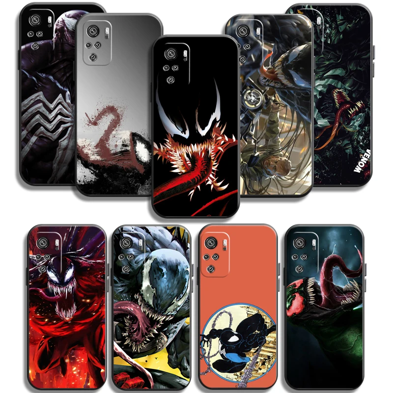 

Marvel Venom Phone Cases For Xiaomi Redmi Note 10 10 Pro 10S 10 5G Back Cover Coque Soft TPU Carcasa