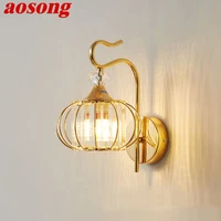 aosong nordic wall lamp modern indoor led creative crystal sconces light for home living room bedroom decor