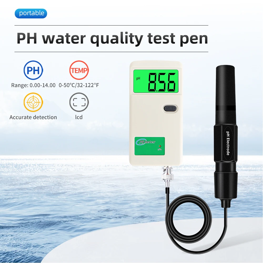 

Digital Dispaly PH Meter Water Quality Tester for Drinking Water Aquariums Pools 0-14 PH Electrode Pen Professional Analyzer
