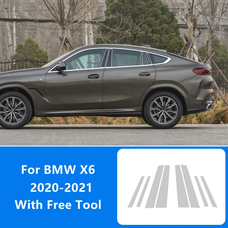 

Для BMW X6 2020-2021 ТПУ Автомобильная дверь окно прозрачная BC колонна стойка Пленка чехол полоса отражающая панель мембрана отделка Стайлинг