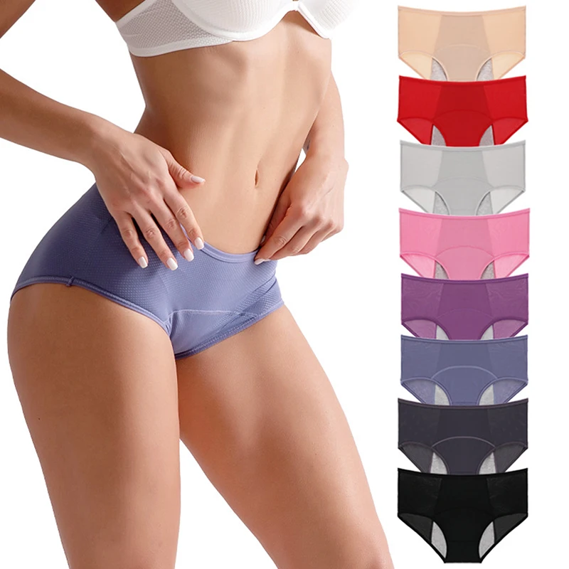 

3pcs Large Size Leak-proof Physiological Pants Four-layer Leakproof Period Panties Bamboo Fiber Leak Proof Menstrual Panties