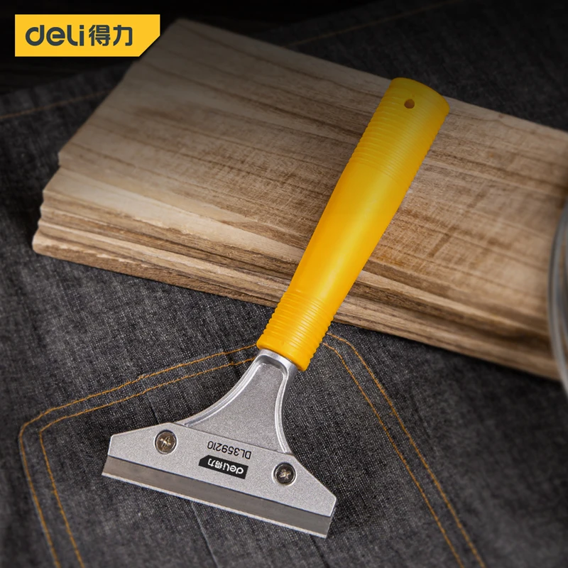 Deli Aluminum Alloy Cleaning Spatula Knife Wallpaper Paint Tiles Flooring Scraper Remover with SK5 Steel Blade Knife Hand Tools