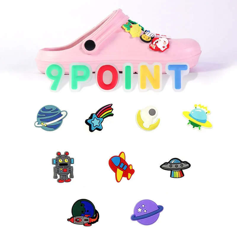 

Подвески для обуви из ПВХ, аксессуары для обуви, ракета, планета, украшение обуви, пряжки для сандалий, рождественские подарки Jibz