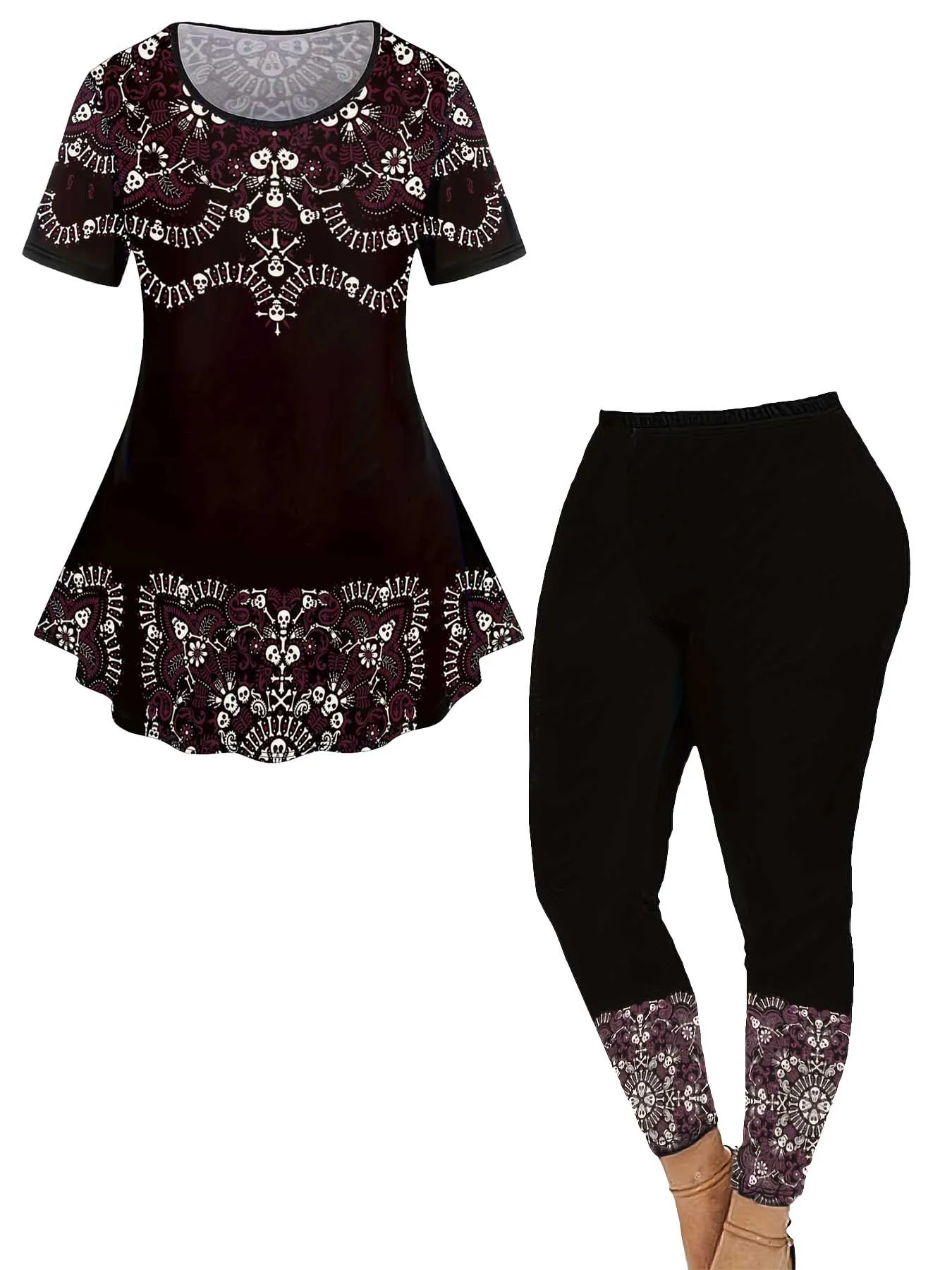 Женский комплект из двух предметов с цветочным принтом топ коротким рукавом и