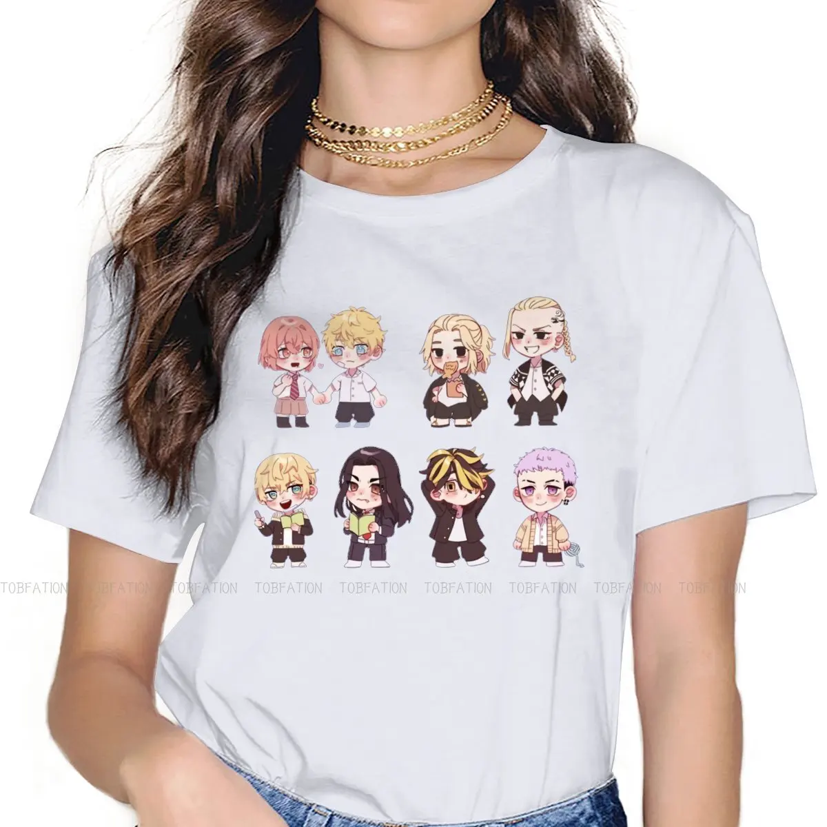 

Tokyo Revengers Girls T Shirt Chibi Female Tops 5XL Graphic Funny Tees Ladies Cotton Tshirt