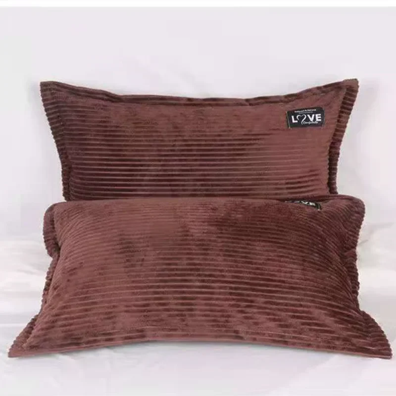 1/2 шт. осенние утолщенные наволочки из кораллового флиса однотонные фланелевые