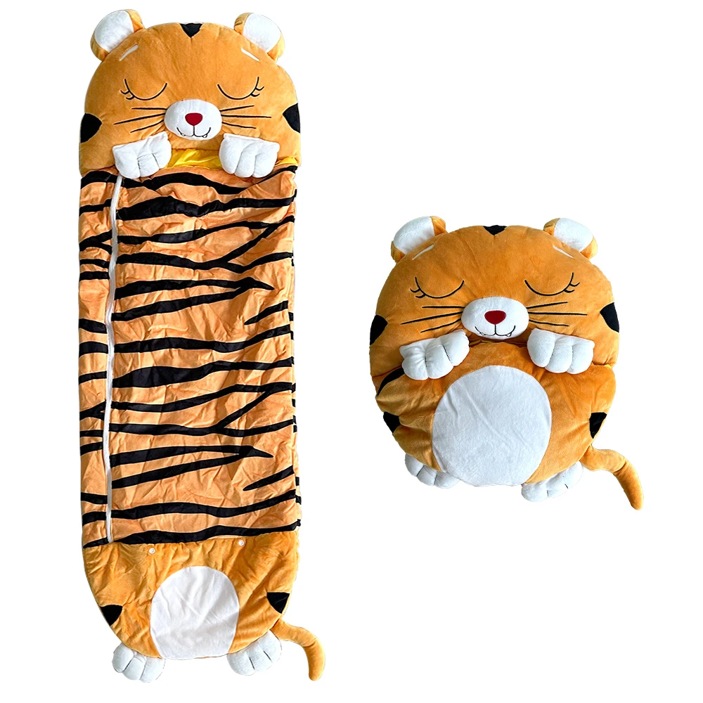

Tiger Cartoon Sleeping Bag with Pillow Plush Comfy Sleepy Sack For Kids Soft Sleepsacks Warm Children's Sleepsacks