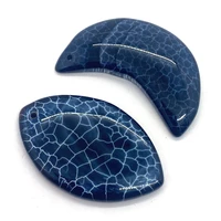 natural stone heart shape blue agate pendants set marquise shape reiki charms for jewelry making diy necklace accessories agate