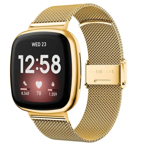 Миланский ремешок из нержавеющей стали для Fitbit Sense Versa 4 3, браслет, металлический ремешок для умных часов Fitbit Versa4 Versa3