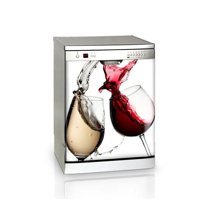

3D Wine Glasses Dishwasher Refrigerator Freeze Sticker Kid's Art Fridge Door Cover Wallpaper Kitchen accessory