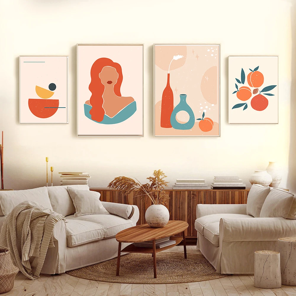 Женский абстрактный портрет силуэт Ретро Модные Современные настенные