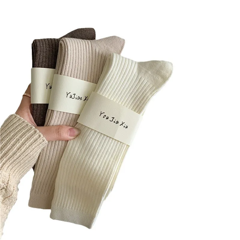 Женские длинные шерстяные носки цвет в ассортименте