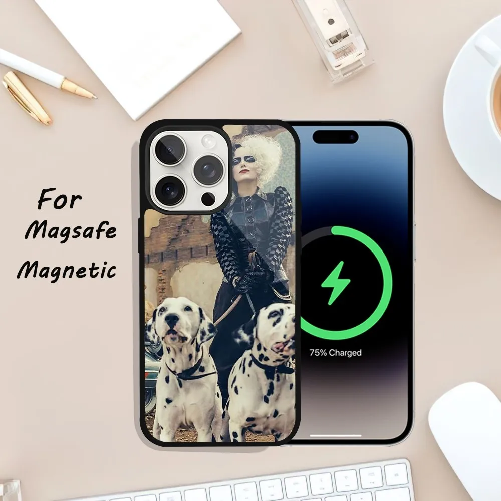 Чехол для телефона C-Cruella iPhone 11 13 12 14 15 Plus Max Pro Magsafe Магнитный чехол беспроводной
