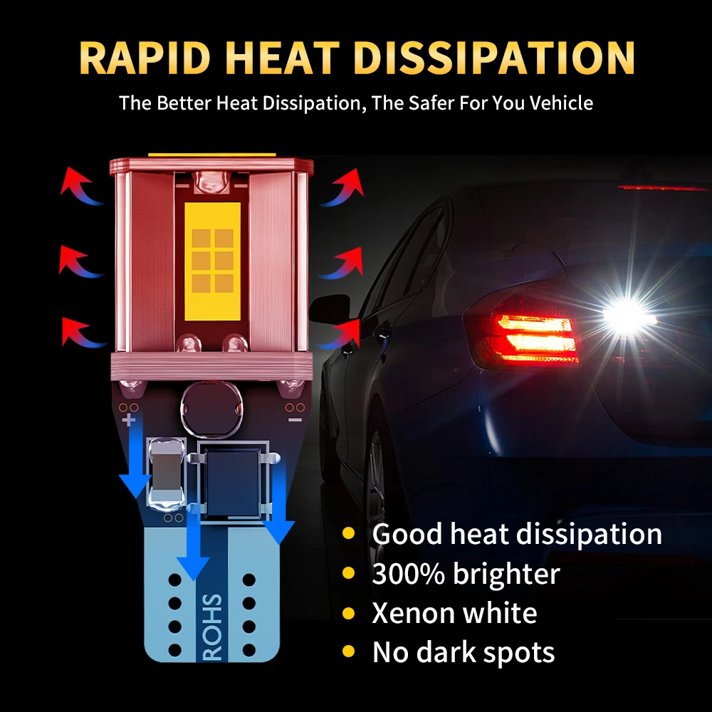 Oprah 2 шт. T15 W16W фотолампы Canbus 3570 3 SMD высокая мощность 912 921 фотолампа 12 в 6000K белый