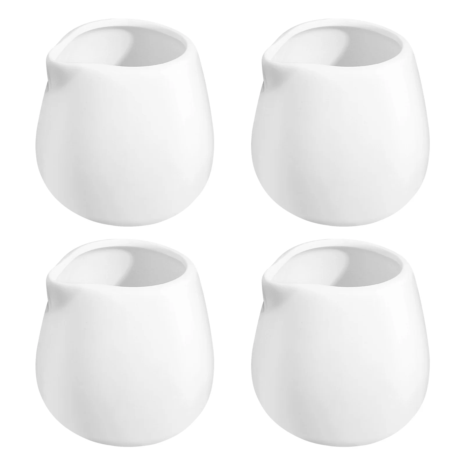 4pcs Household Ceramic Portable Kitchen Serving Sauce Cups Creamer Bowls Sauce Bowls Creamer Pitcher for Cafe Restaurant