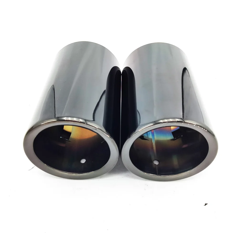 

2 Pcs Titanium Black Stainless Steel 2.3-2.5'' Exhaust Tip Muffler For BMW F10 F18 520i 523i 525i