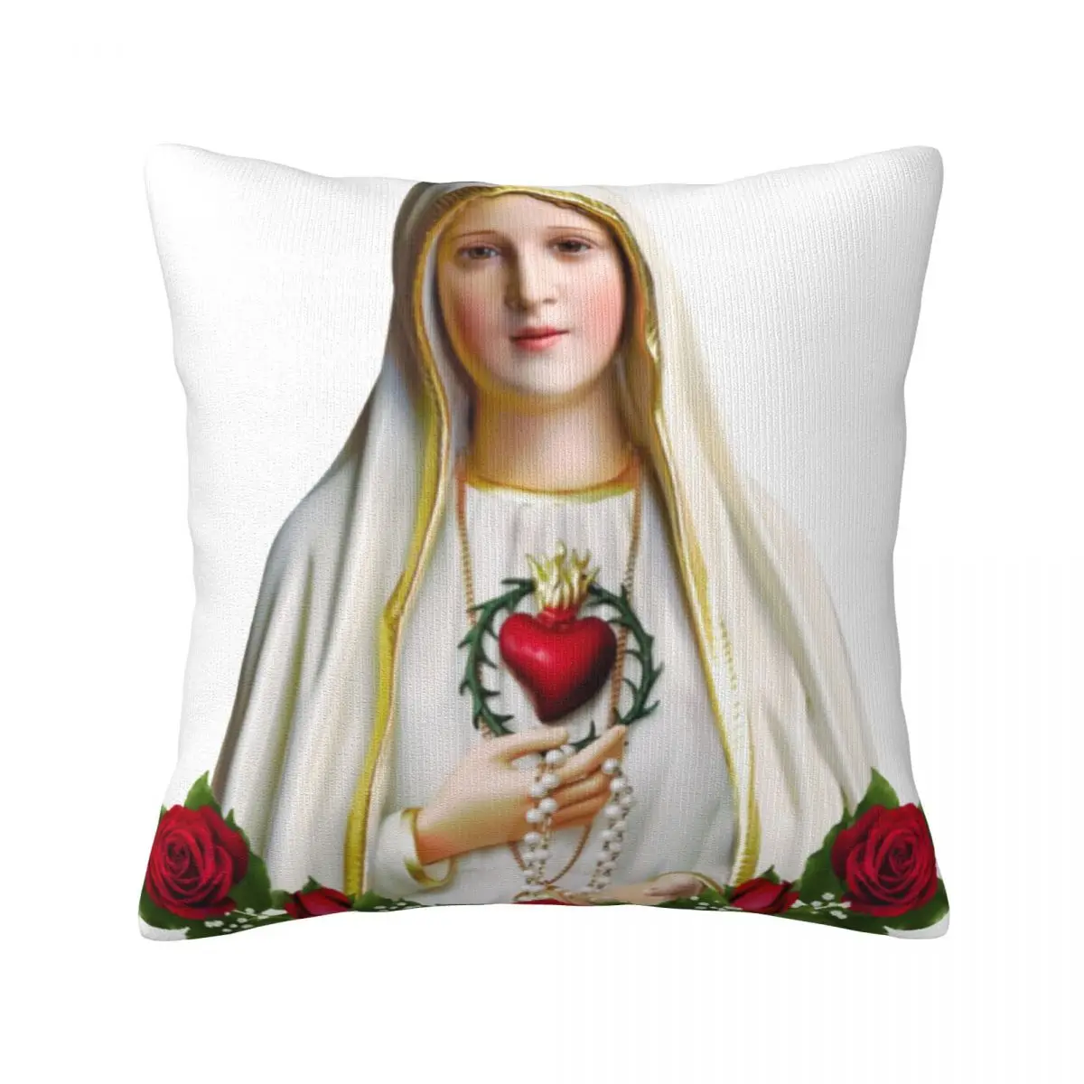

Hasma Hand Of Fatima Red Rose Pillow Case Blessed Heart Our Lady Spring Colored Pillowcase Polyester Hugging Zipper Cover