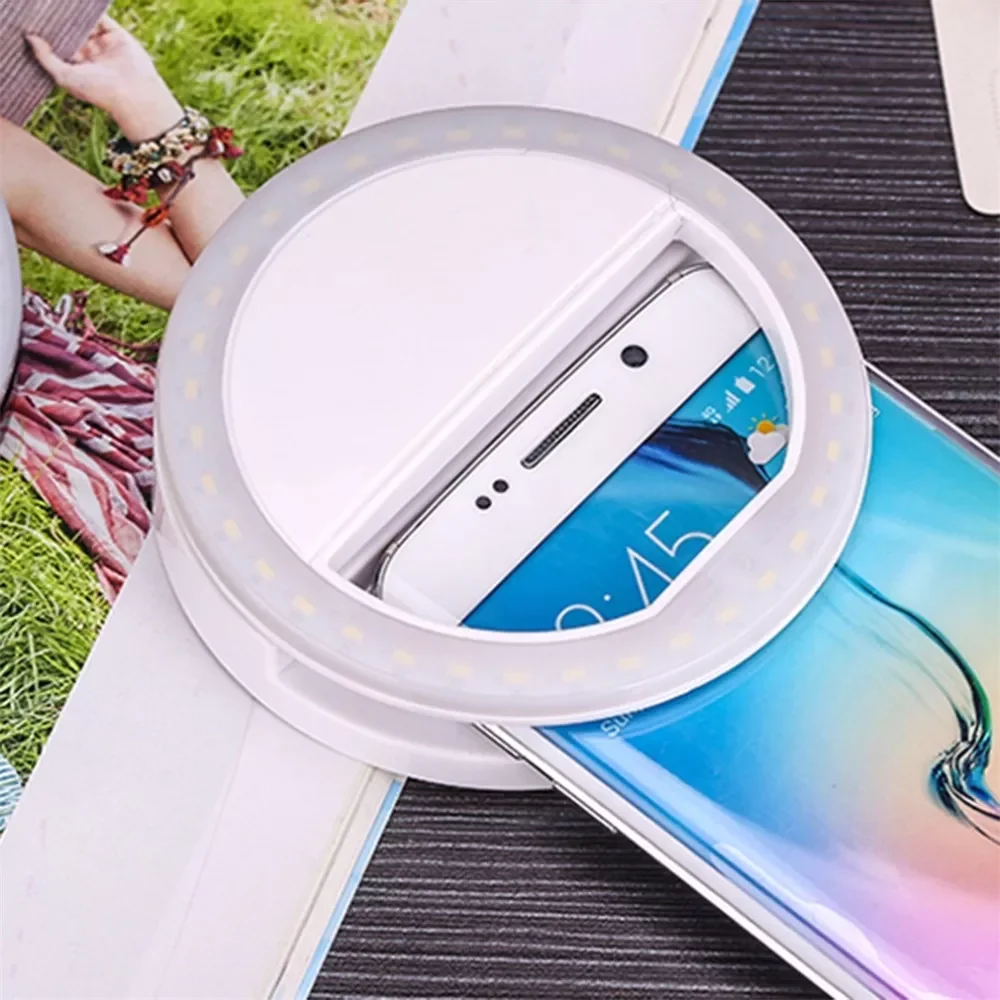 

Phone LED Ring Light Clip Selfie Flash Light Smart phone Portable Selfie LED Camera Ring Light For IPhone Android Phone