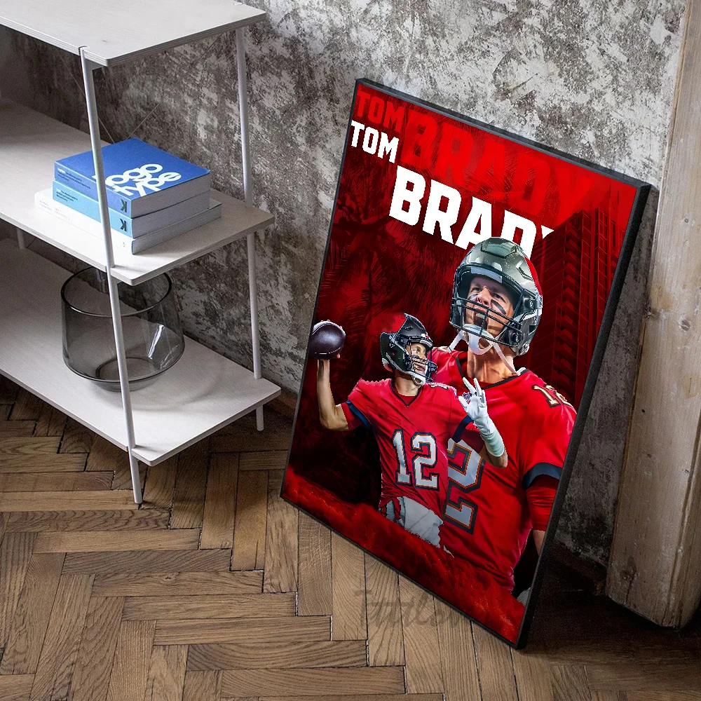 Постер T-Tom Brady с бумажным принтом для дома гостиной спальни входа в бар кафе