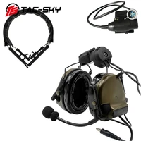 ts tac sky comtac iii tactical helmet mount silicone headset with tactical headset replacement headbandprc ptt 6 pin u94 ptt