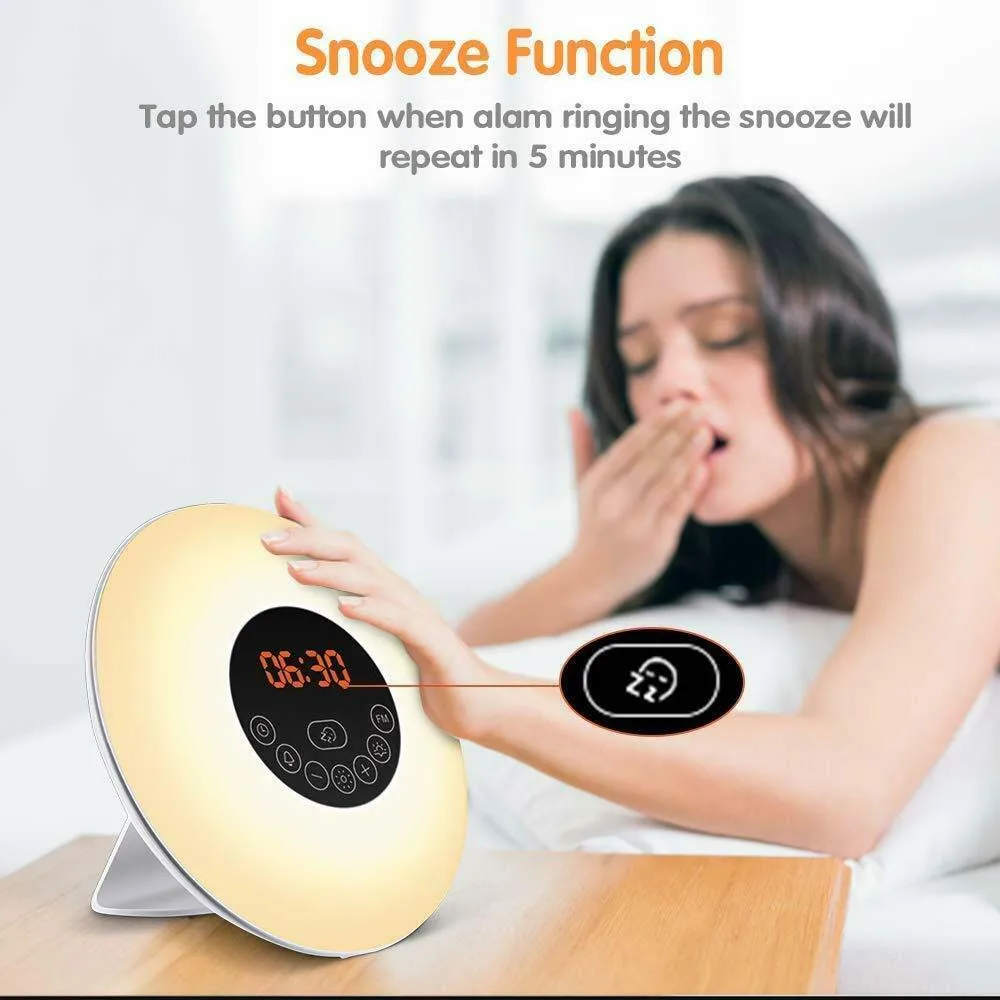 Цифровой будильник светильник для пробуждения Настольная светодиодная лампа