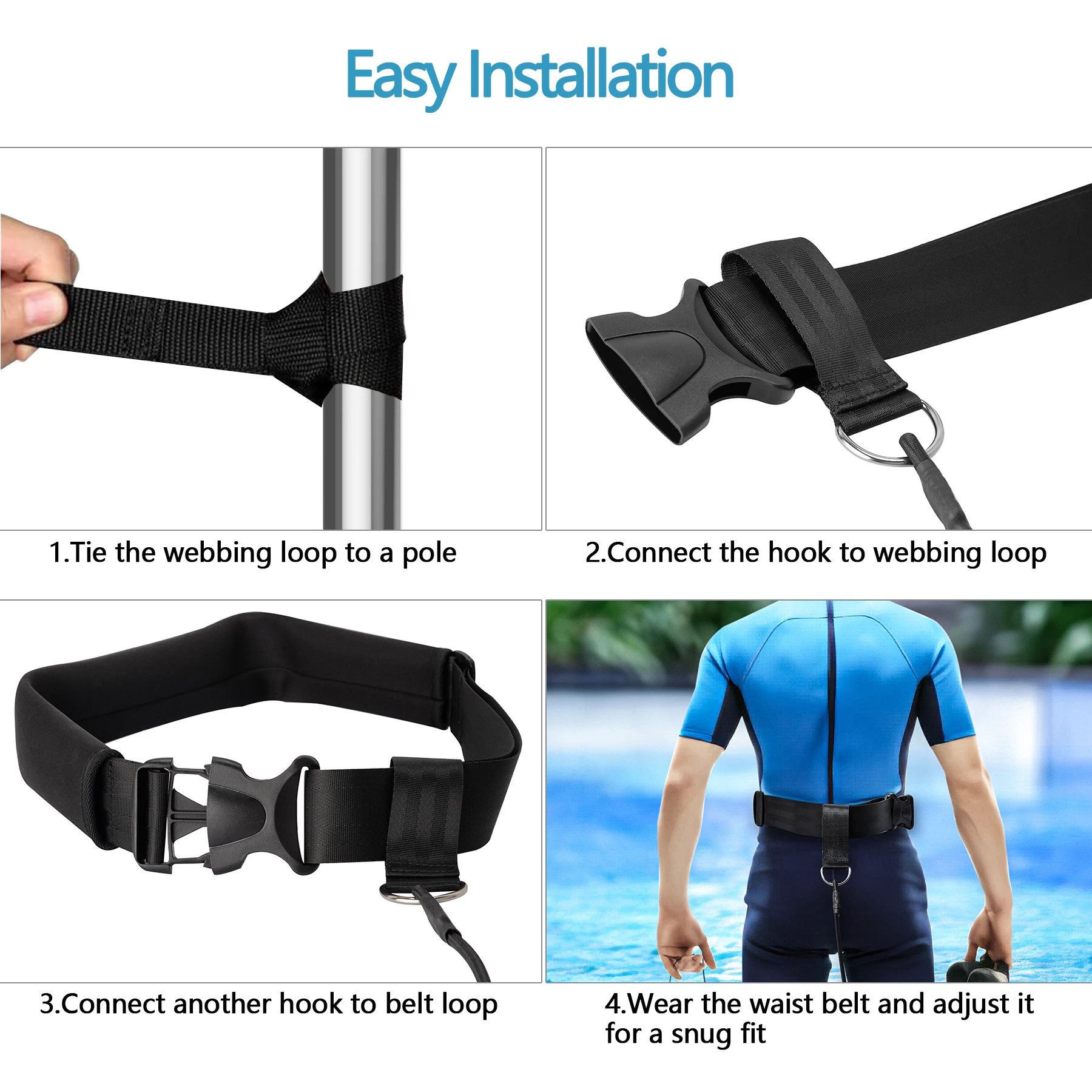 Регулируемый аксессуар для плавания эластичный резиновый ремень 4 м детей