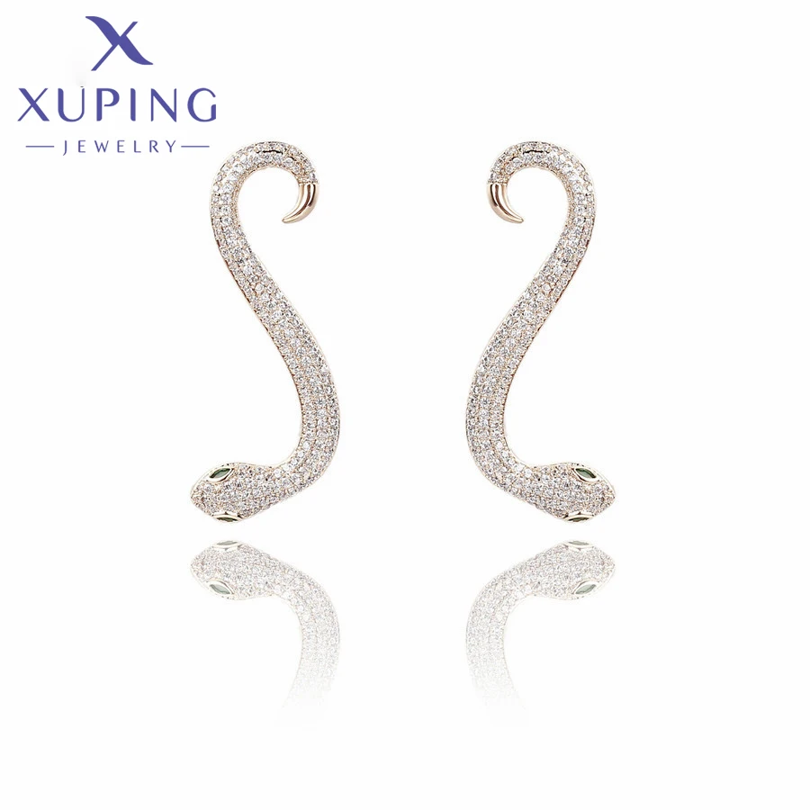 Ювелирные изделия Xuping Новое поступление модные серьги-гвоздики золотого цвета в