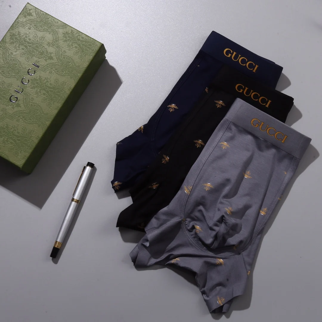 GUCCI Мужское комфортное дышащее нижнее белье класса люкс. 3 упаковки |