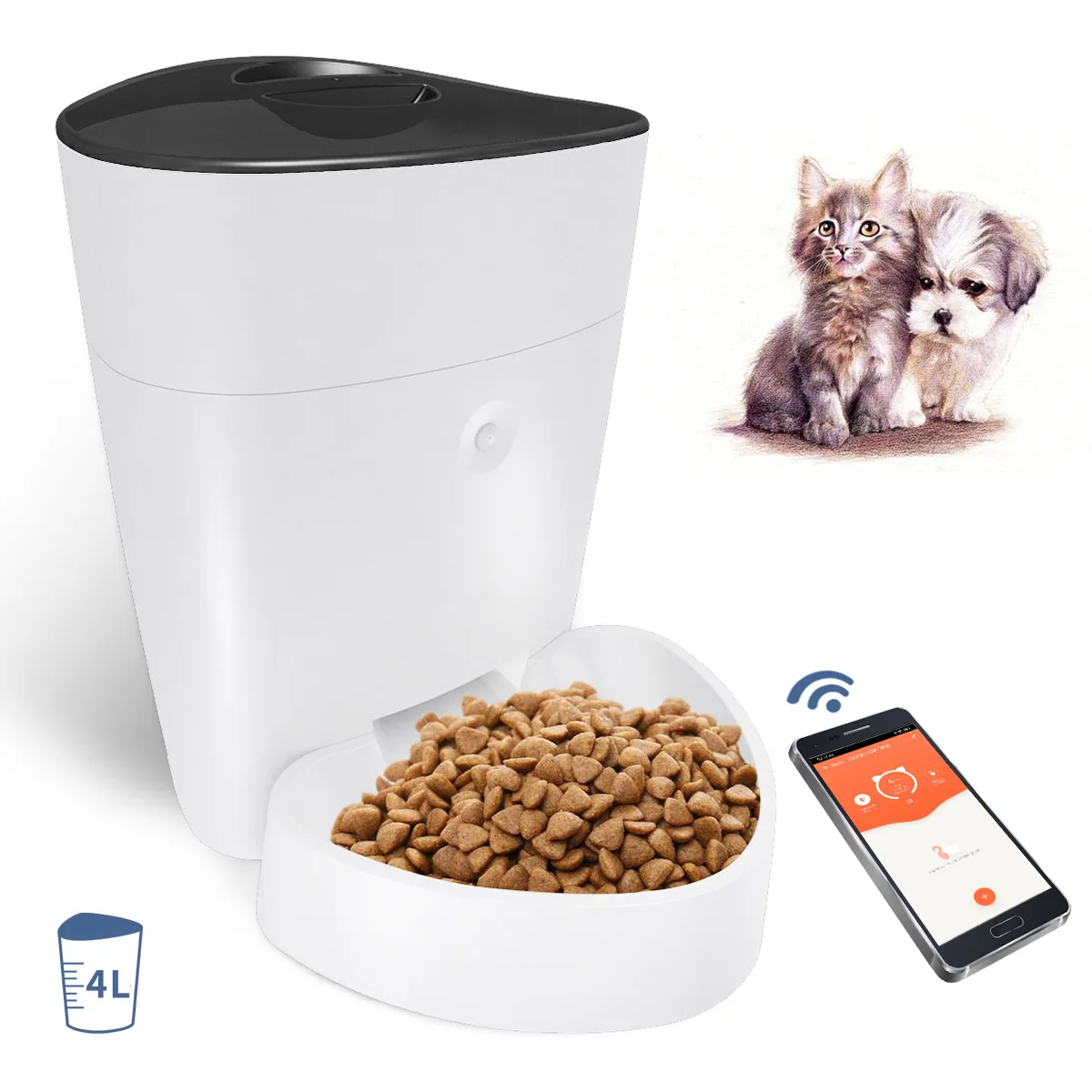 

4L Cat Feeder Smart Feeder Mobile Phone Remote Control Automatic Pet Feeder Feeder