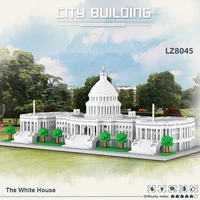 mini city diy building model building blocks world famous attractions white house ornaments toys bricks childrens holiday gifts