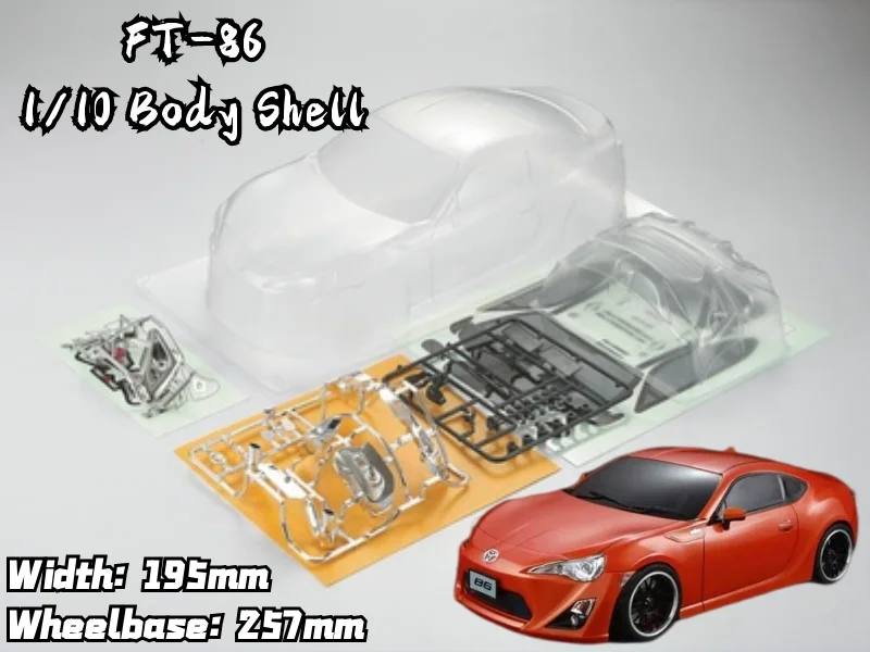 Killerbody 1/10 FT 86 AE86 RC PC body 257mm wheelbase 195 width Transparent no painted drift body shell for hsp hpi trax Tamiya