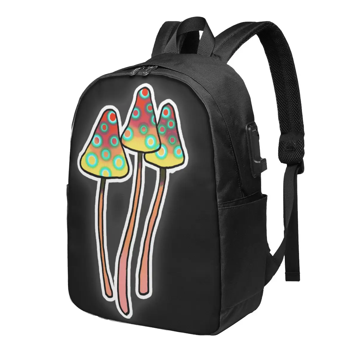 

Деловой рюкзак для мужчин, вместительная мужская сумка с Usb-разъемом для ноутбука и с принтом в виде грибов