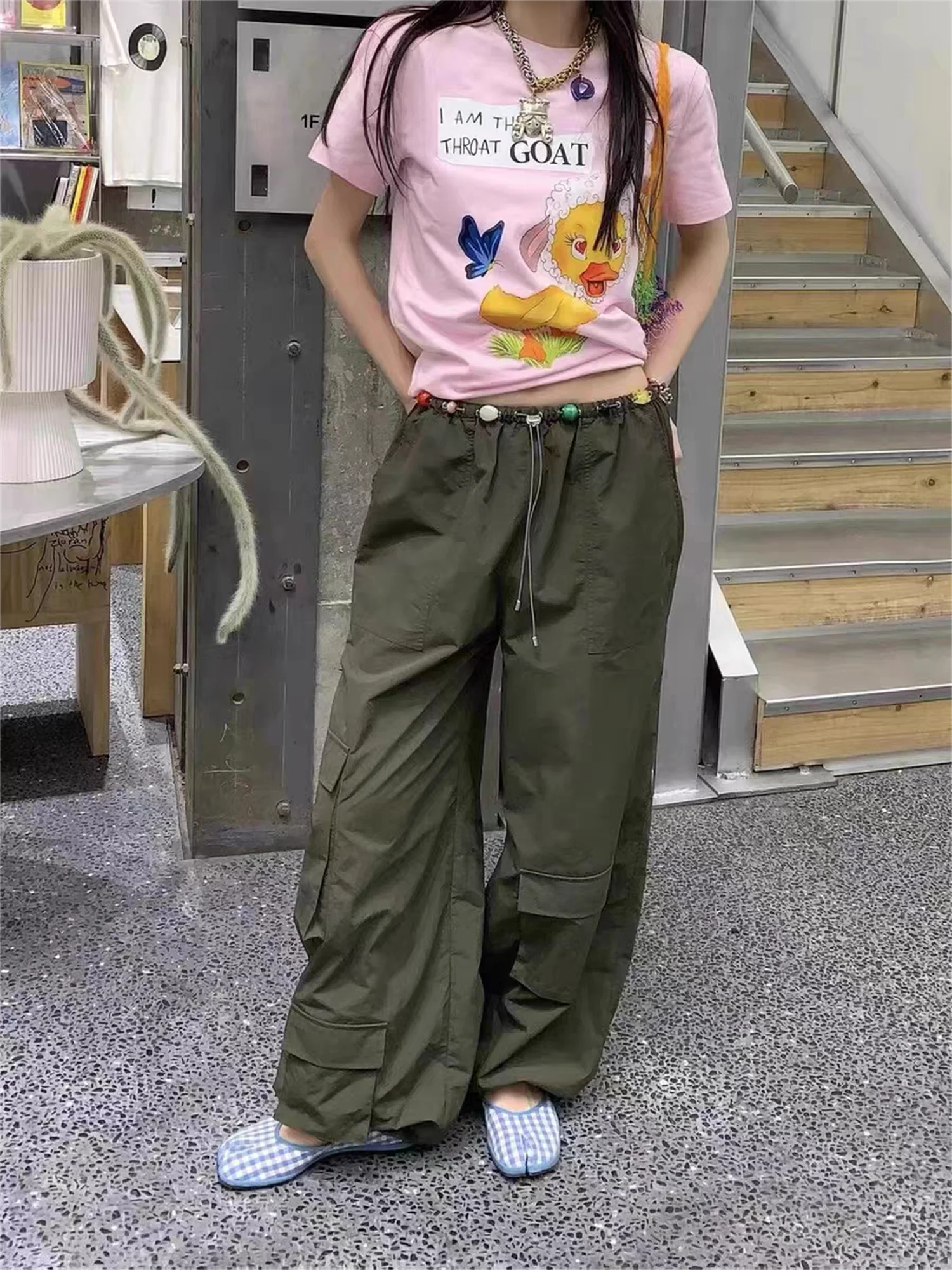 Tabi Split-toe Мэри Джейн Небесно-Голубой Галстук Хлопковые Балетки на плоской подошве