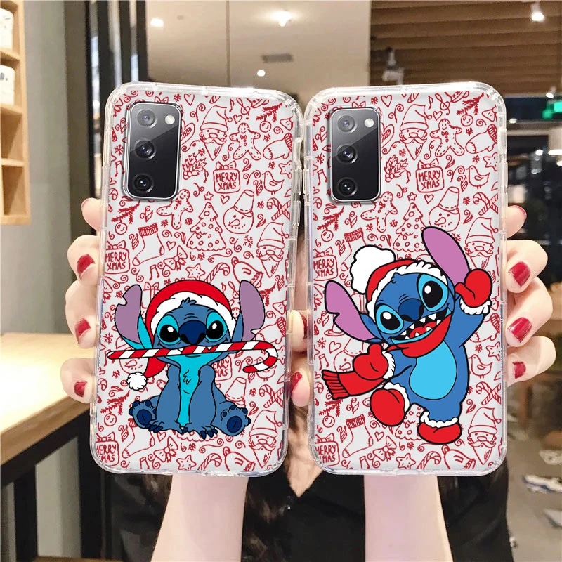 

Lilo Baby Stitch Christmas Transparent Phone Case For Samsung A73 A72 A71 A53 A52 A51 A42 A33 A32 A23 A22 A21S A12 A03 5G