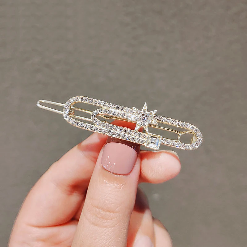 

New Fashion Alloy Rhinestone Baby Girl Women Accessories Hair Clips Summer Sweet Cute Side Barrettes Jewelry Hair Clip