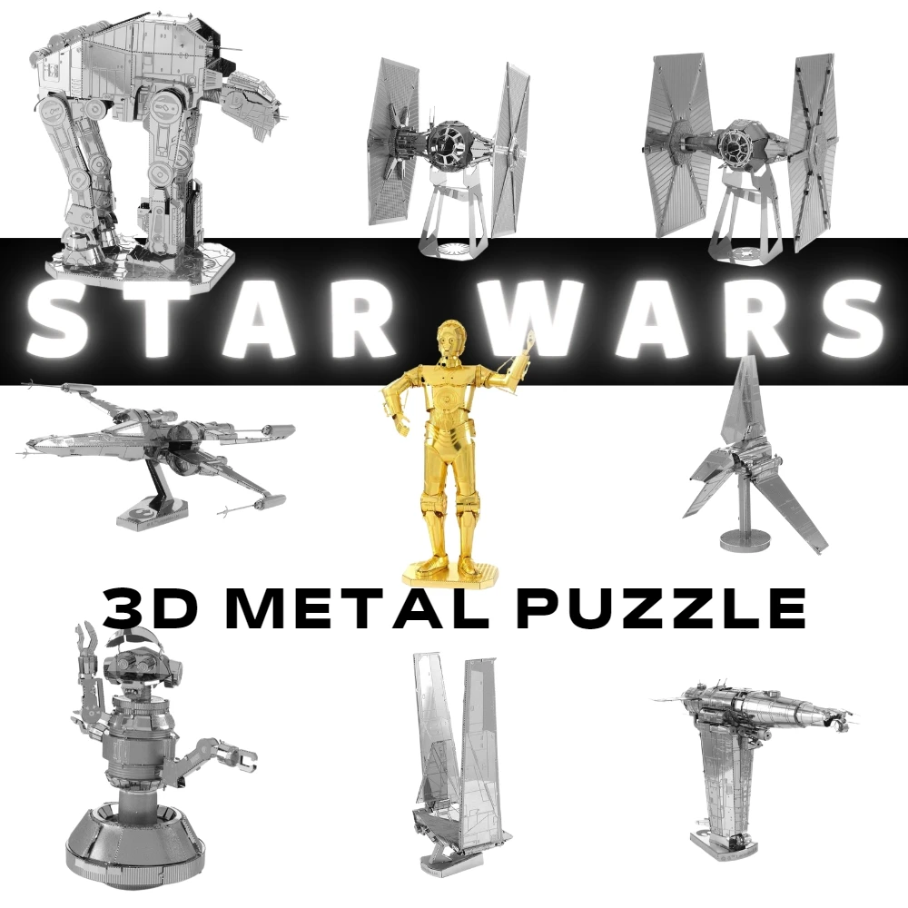Металлические 3D головоломки Disney Звездные войны, модель для творчества, 3D-Пазл «Миллениум», модель ATST R2D2, вперед, космический корабль «сделай сам», Набор обучающих игрушек