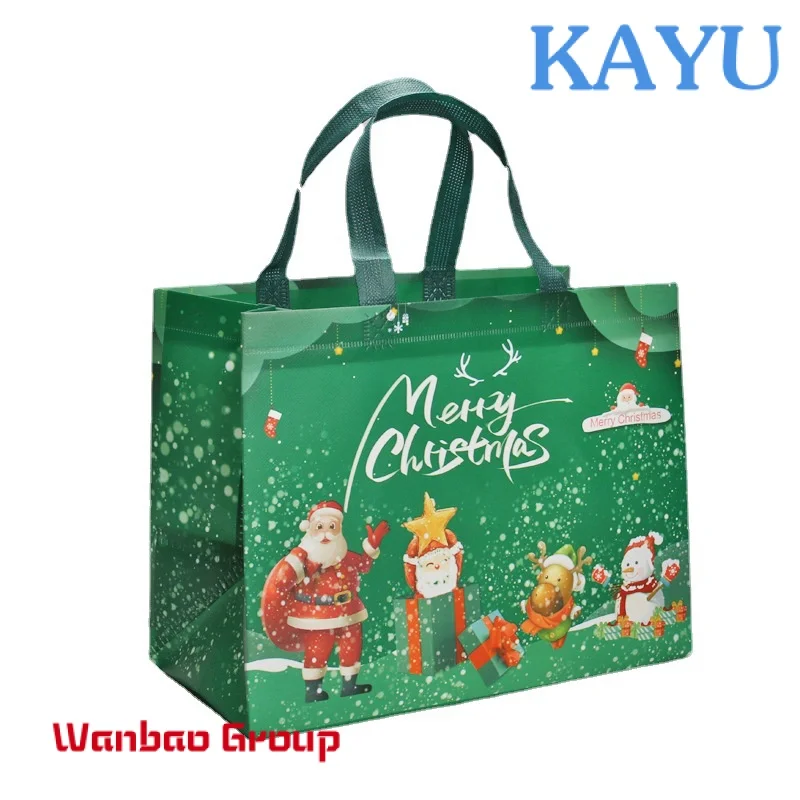 Reusable laminated non woven iridescent gift bag custom christmas non woven bag