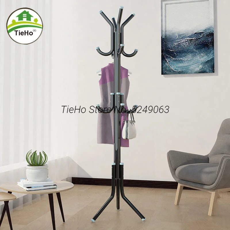 

Simple Bold Floor Coat Hanger Household Coat Rack Living Room Hat Clothing Display Standing Space Saving Hanging Rack Furniture