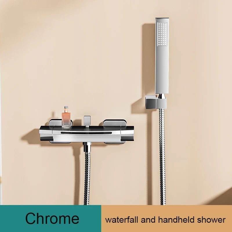 

Черный настенный смеситель для ванны Водопад JIEFADZ